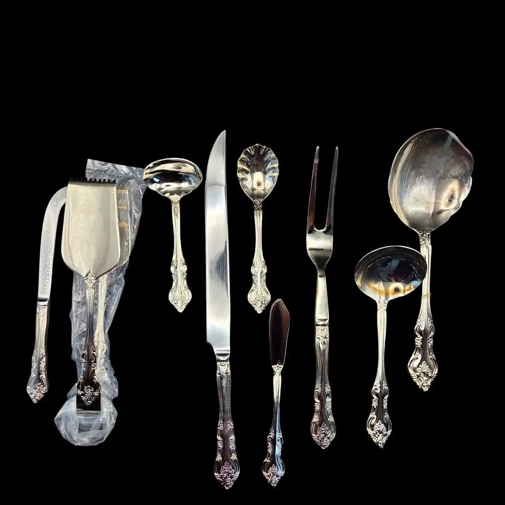 Wallace RSVP Orleans 52-Piece New Stainless Flatware Silverware Set Vintage